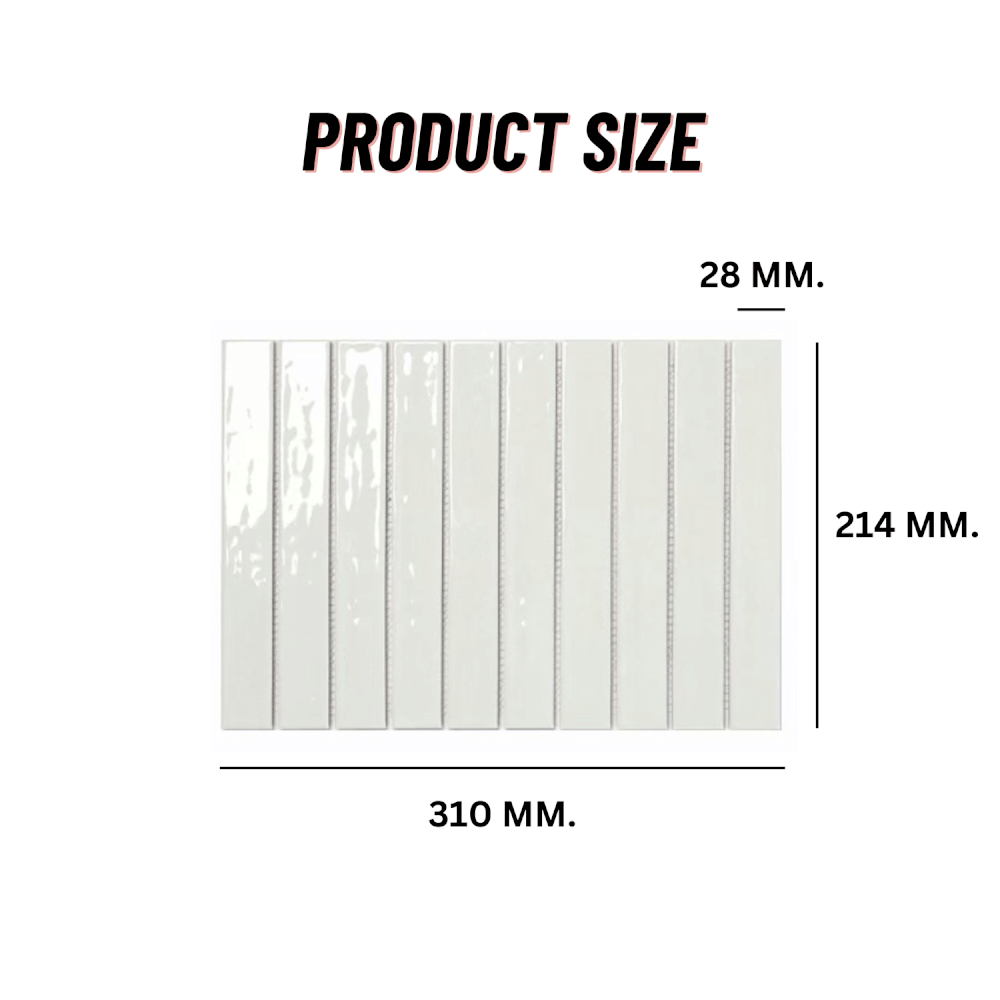 โมเสค TIMELESS TILES รุ่น PAINTIO 31 X 21.4 ซม. สีขาว ผิวเงา_1